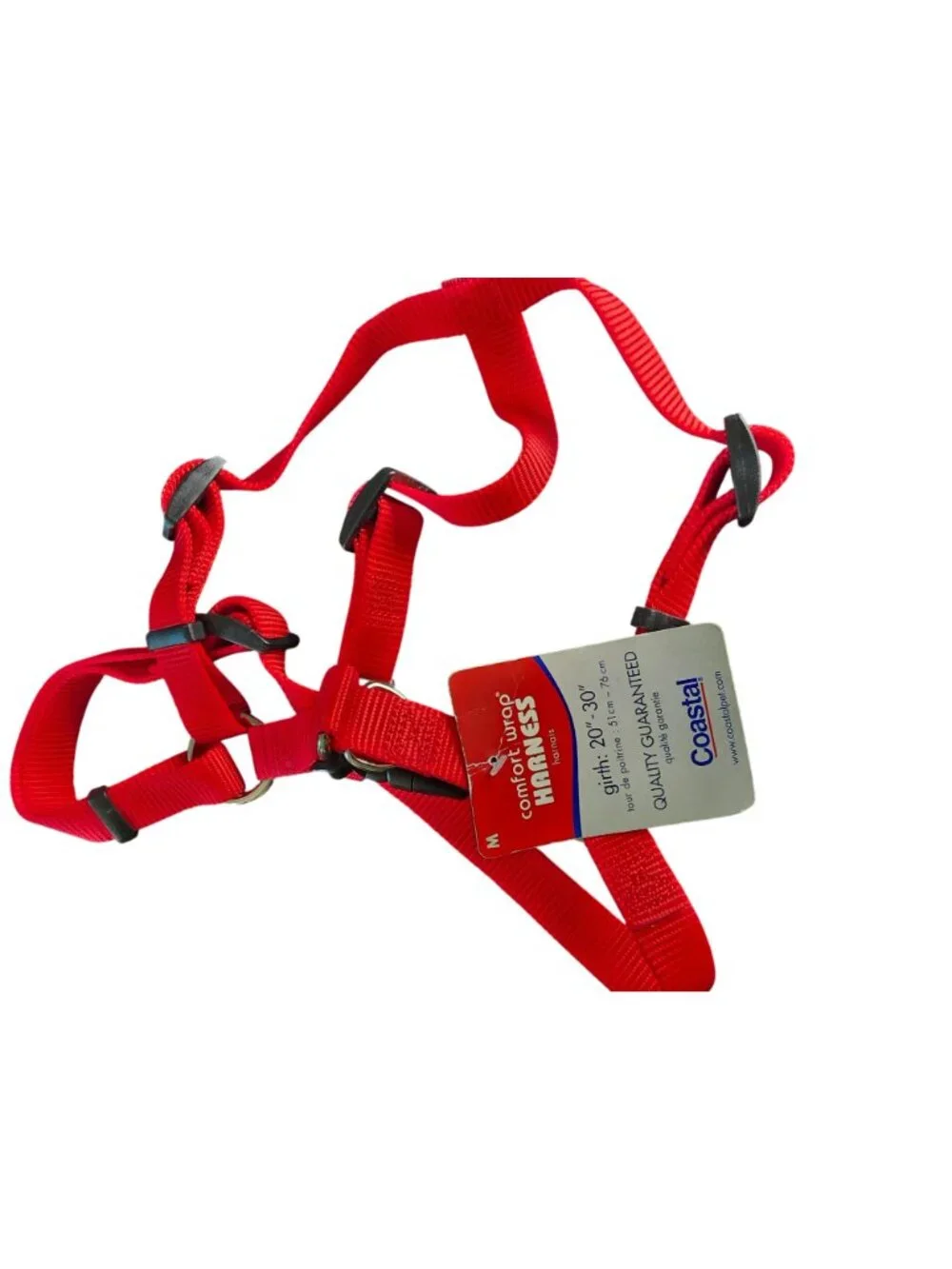 Coastal Comfort Wrap Adjustable Dog Harness Red Medium 14